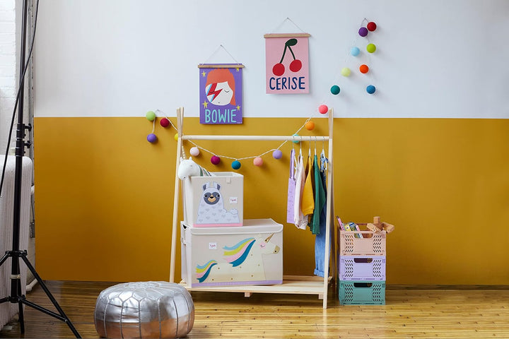 3 Sprouts, Aufbewahrungsbox Kinder mit Deckel, Spielzeugbox für Kallax Regale, Box zur Spielzeugaufb