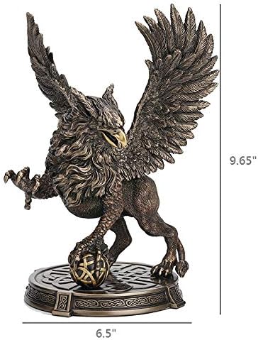 Veronese Design Legendärer Guardian Griffin Keltischer Knoten-Plattform aus Kunstharz, handbemalt, A