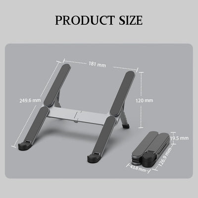 VVGAOGES Laptop Ständer für Unterwegs, Höhenverstellbarer Belüfteter Notebook Ständer aus Aluminium,