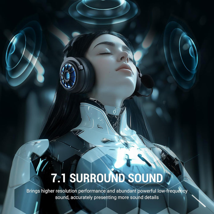 EKSA E5000BT Wireless Gaming Headset, Detachable Noise Canceling Microphone Bluetooth 5.3 Gaming Hea