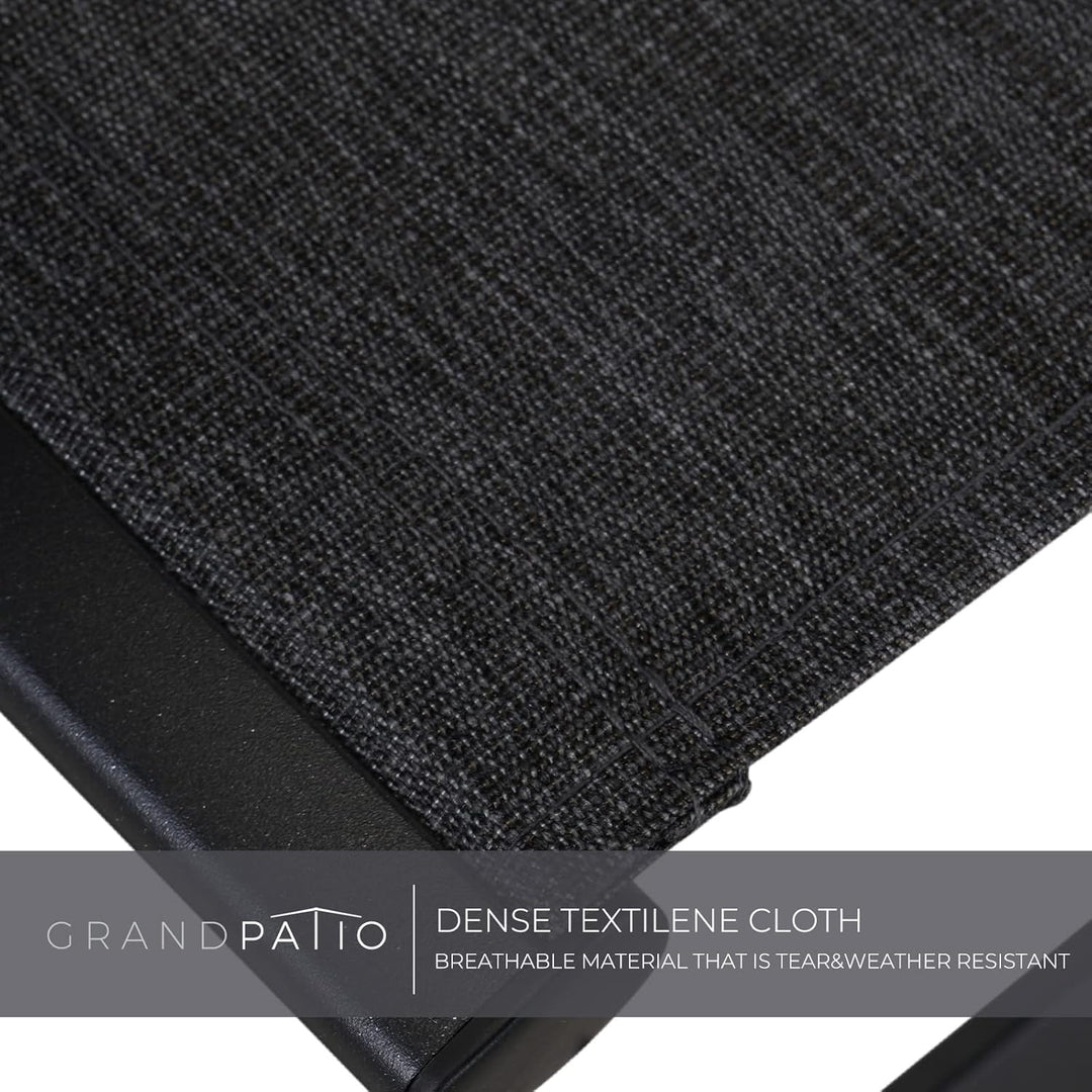 Grand patio Gartenstuhl aus Aluminium, Essstühle aus Armlehnen, Klappsessel, Textilene Wetterfest, 6