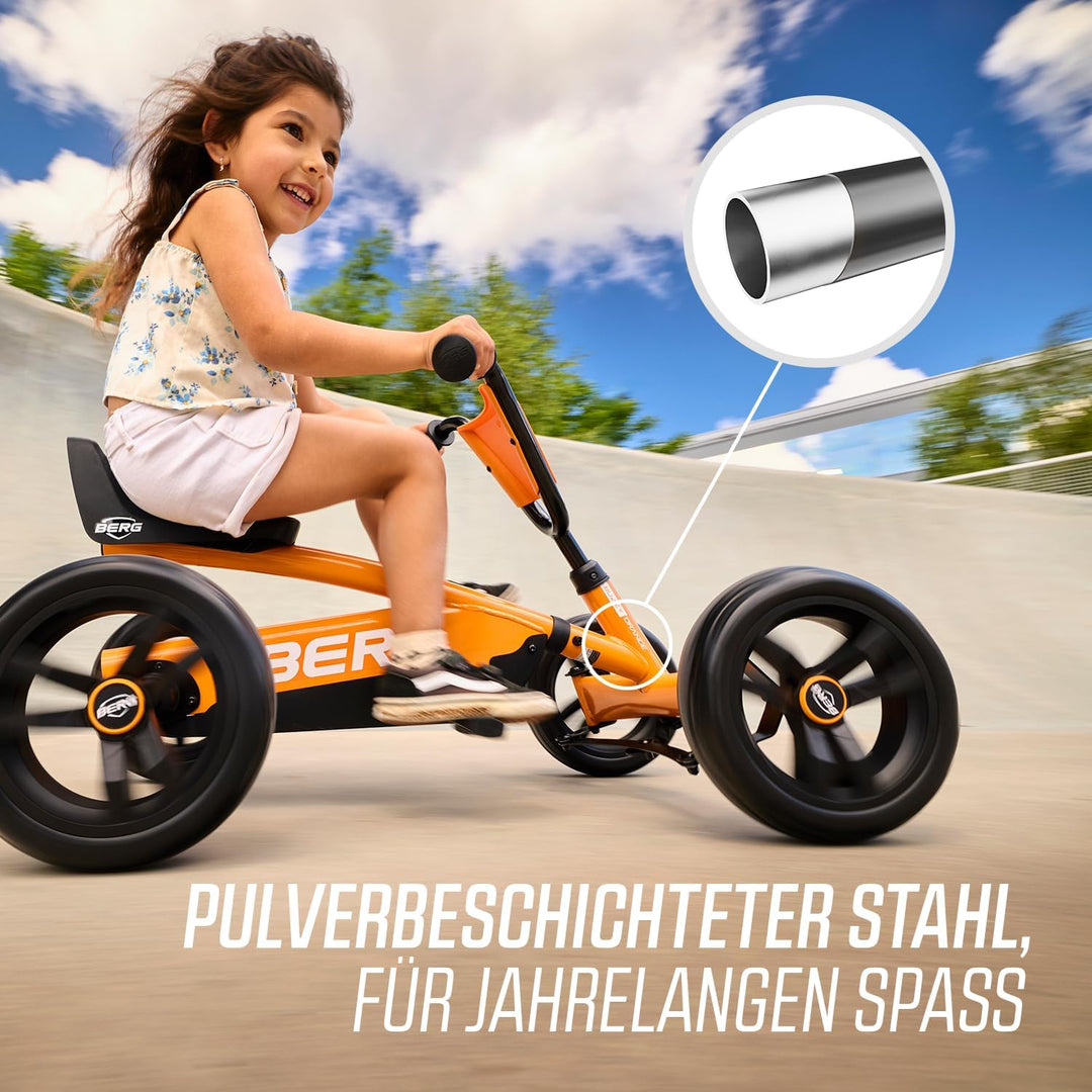 BERG Buzzy Kinder Go-Kart ab 2 Jahren, Tretfahrzeug Kettcar für Kleinkinder, Stabiles Kindergokart m