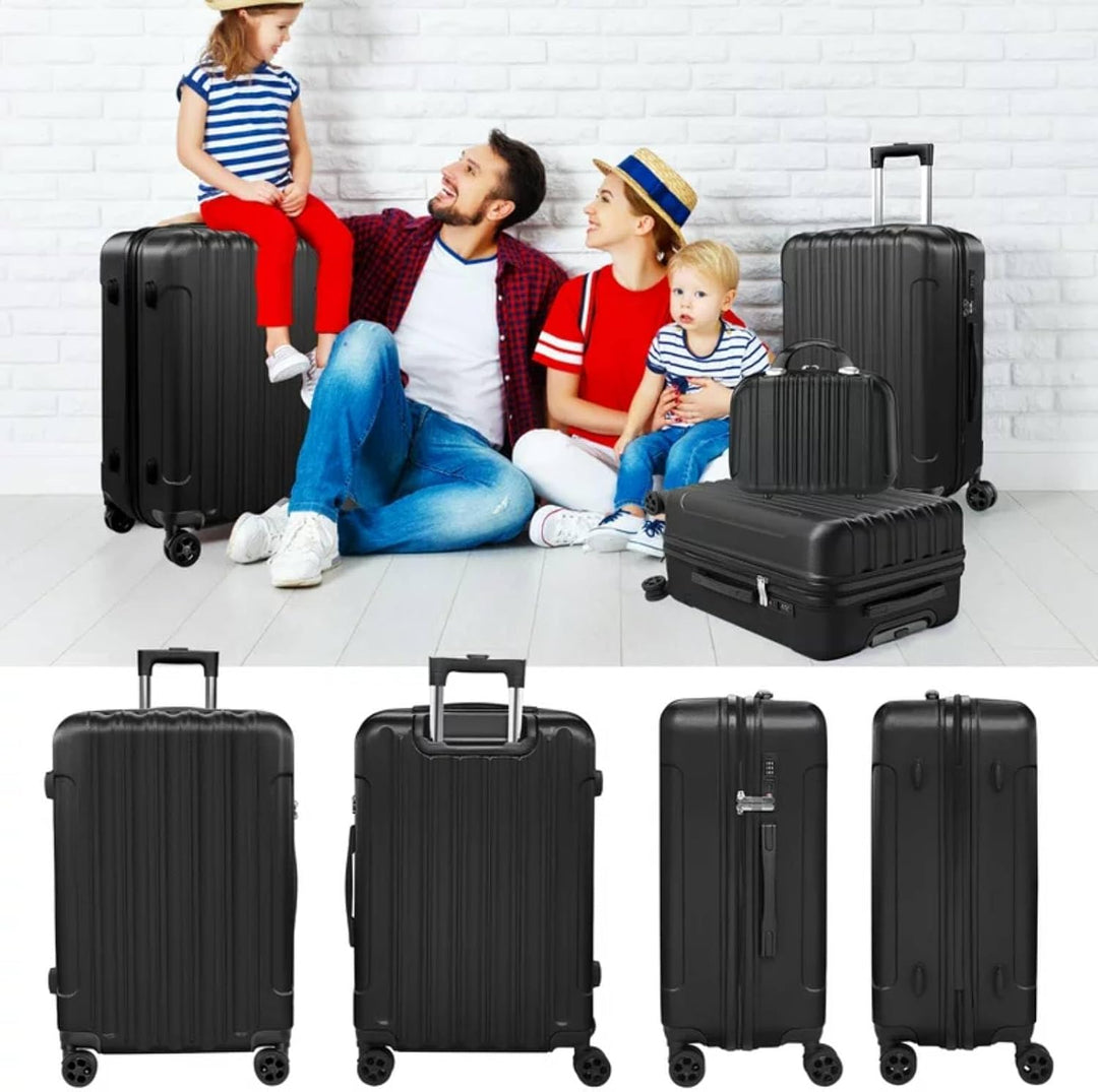 Zwillingsrollen 4 Teilig Hartschalen Kofferset mit Rollen &amp; TSA-Schloss, Leicht Koffer &amp; Trolleys Ha