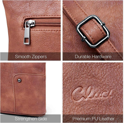 CLUCI Umhängetasche Damen Klein Crossbody Clutch Handytasche mit Geldbörse Mokka Braun 3-mokka Braun