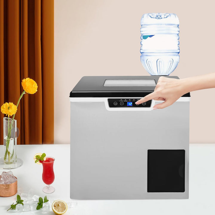 2-in-1 Eisbereiter mit Crushed Ice Funktion und automatischem Wasserzulauf | 40kg Eiswürfelmaschine