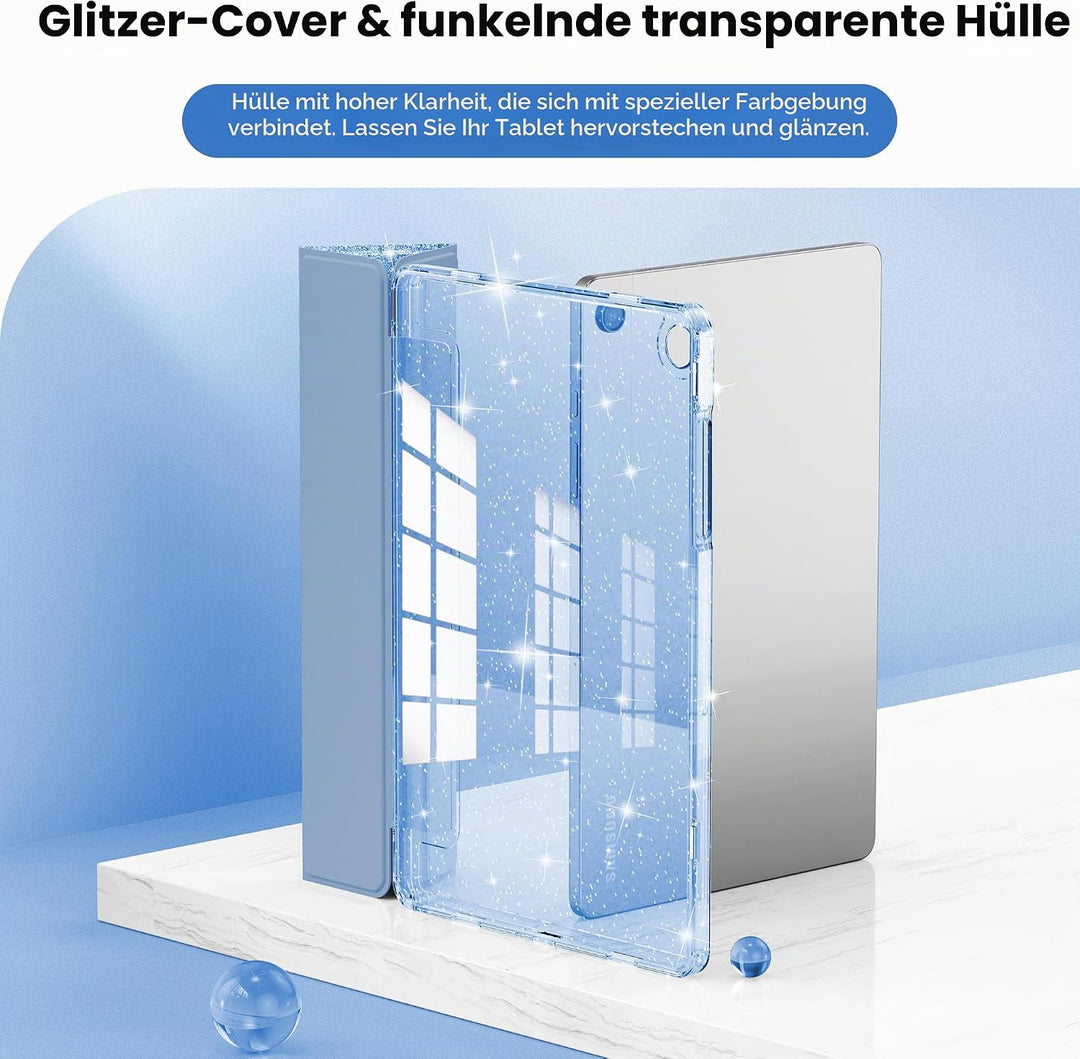 INFILAND Hülle für Samsung Galaxy Tab A11+/A9+11 Zoll (2023/2025),Glitzernde Schutzhülle mit funkeln