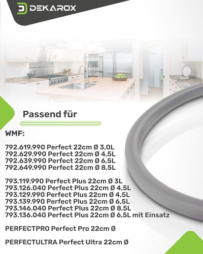 Dekarox Deckeldichtungsring 22cmØ für WMF 60.6855.9990 60.6855.9997 für Schnellkochtopf Serie Perfec