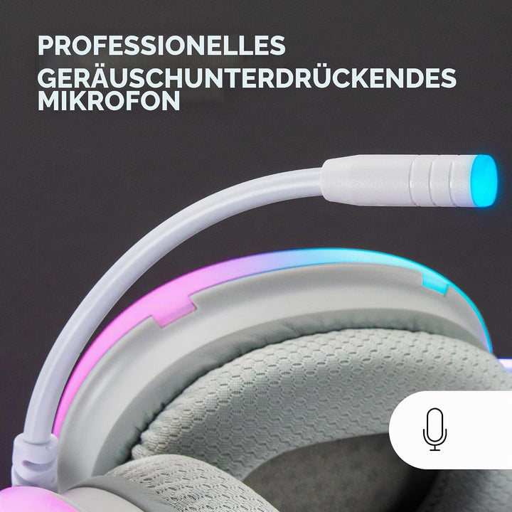 MARSGAMING Mars Gaming MH-Glow Rosa, 360° Full Chroma RGB Flow Kopfhörer, Mikrofon Geräuschunterdrüc