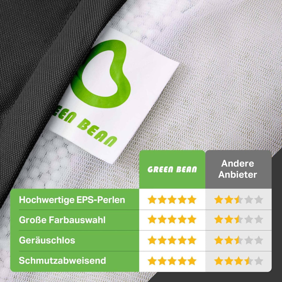 Green Bean© 2er Set Sitzsack + Hocker - fertig befüllt - robust waschbar schmutzabweisend - Kinder &amp;