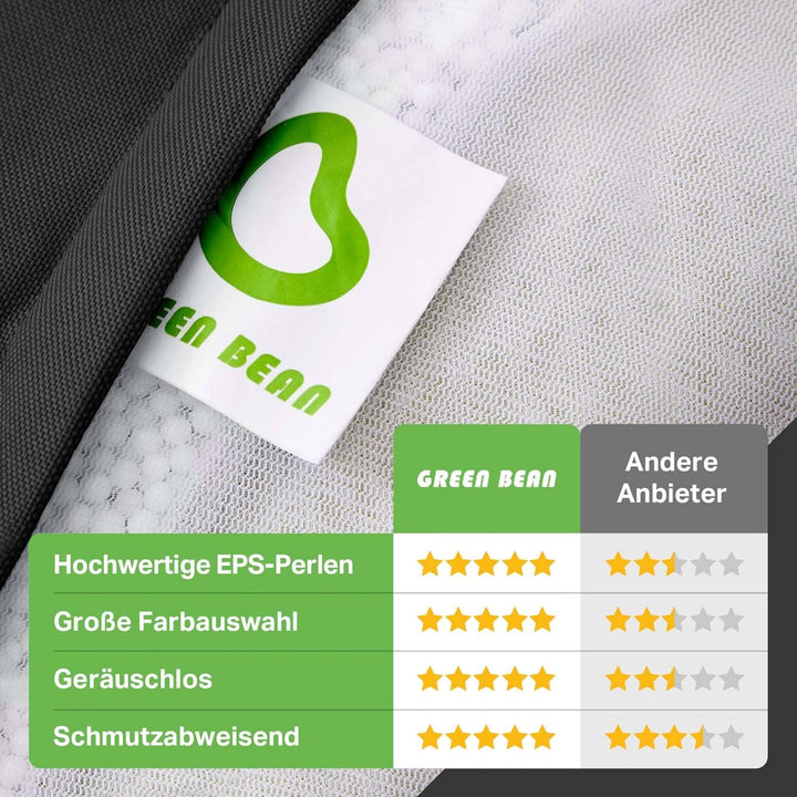 Green Bean© 2er Set Sitzsack + Hocker - fertig befüllt - robust waschbar schmutzabweisend - Kinder &amp;