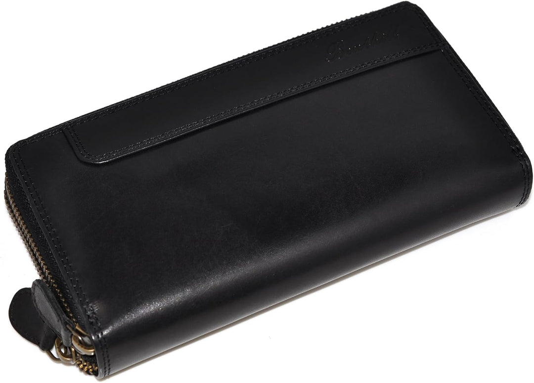 Benthill Geldbörse Damen Gross Echt Leder | Portemonnaie Damen Gross mit RFID Schutz | Geldbeutel au