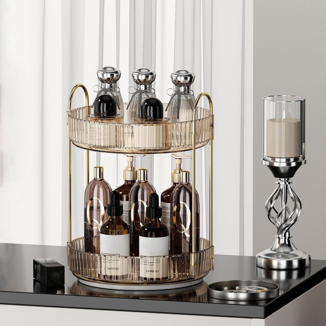 Make Up Organizer, 360° Drehbar Grosse Kapazität Kosmetik Organizer, Multifunktionaler Kosmetik Aufb