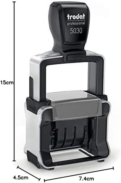 Trodat Professional 5030 selbst inkender Datumsstempel - Monat niederländisch abgekürzt, 4mm Charakt