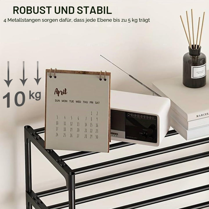 Schuhregal, 5-stöckiges Klein, Schlank Aufbewahrung, Anti-Rost-Beschichtung, geeignet für Schlafsaal