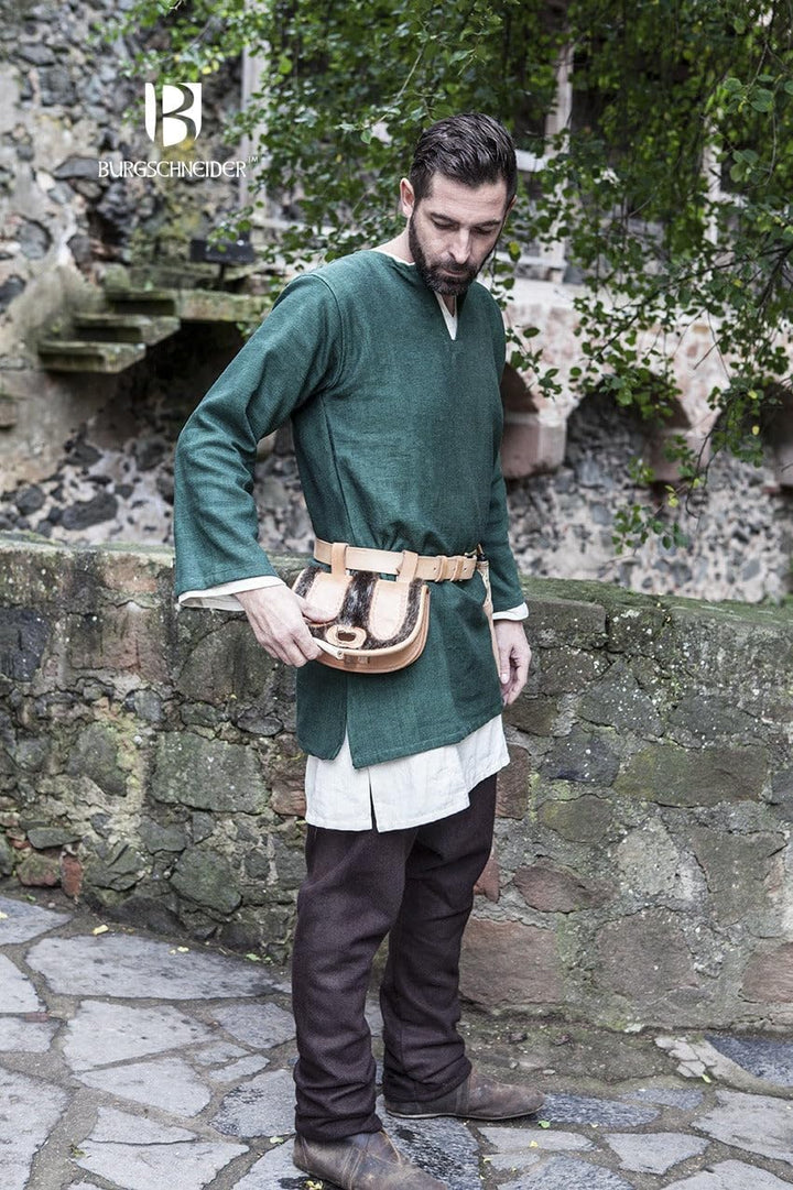 Burgschneider Mittelalter Kurztunika Erik - Grün L, L