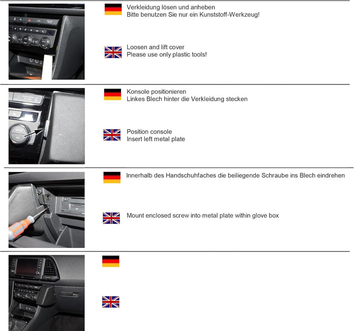 KUDA 2415 Halterung Kunstleder schwarz für Seat Ateca ab 2016, 2415