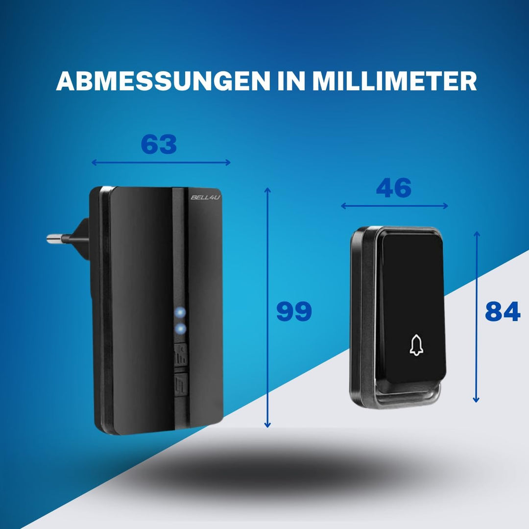 Funkklingel Set, batterielos, 1 Sender, 4 Empfänger | Keine Batterien erforderlich, 200 m Reichweite