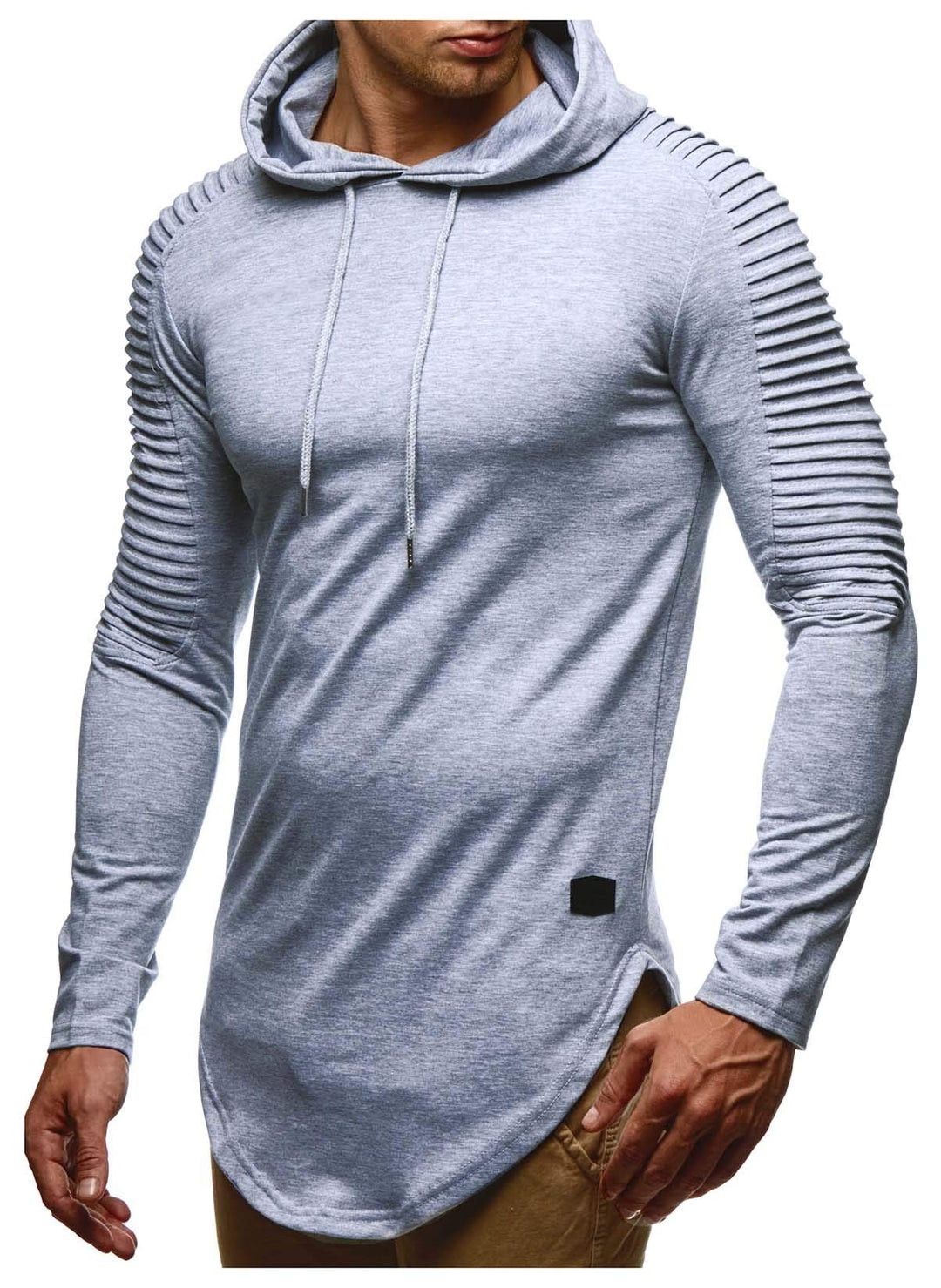 Leif Nelson Herren Kapuzenpullover Slim Fit Baumwolle-Anteil Moderner weisser Herren Hoodie-Sweatshi
