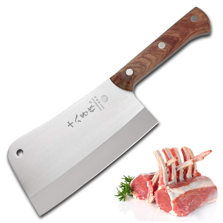 SHI BA ZI ZUO Hackmesser, Chinesisches Küchenmesser, Heavy Duty Cleaver Kife Messer Edelstahl Hackbe