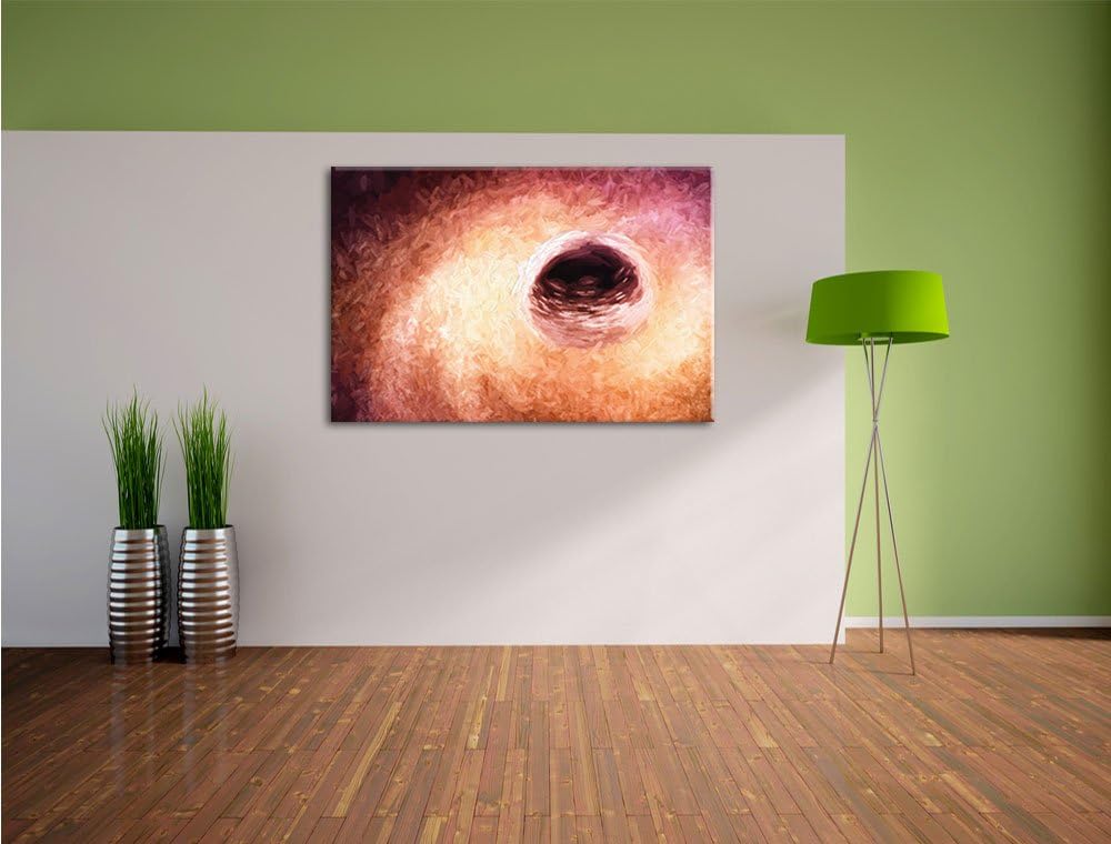 Pixxprint Loch mit Farbkontrasten / 100x70cm Leinwandbild bespannt auf Holzrahmen/Wandbild Kunstdruc