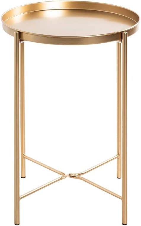 HAKU Möbel Beistelltisch, Metall, gold, Ø 39 x H 50 cm, Gold
