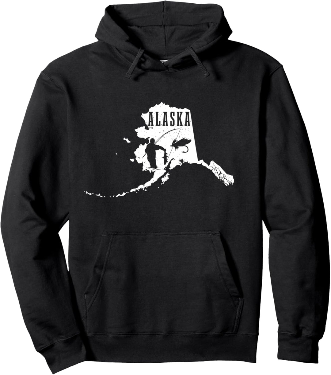 Alaska Fliegenfischen Lachs Angeln Fliegenfischer Angler Pullover Hoodie