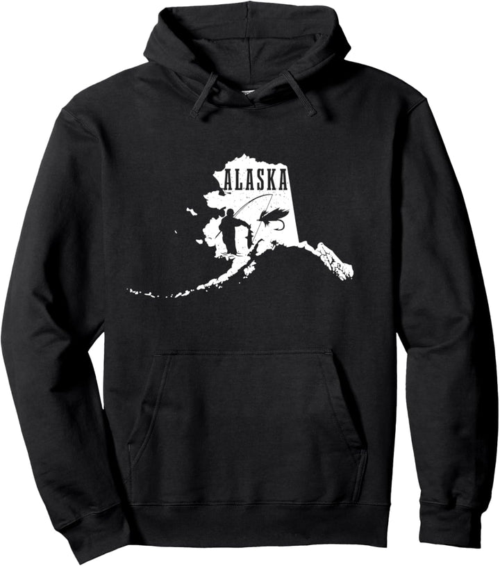 Alaska Fliegenfischen Lachs Angeln Fliegenfischer Angler Pullover Hoodie