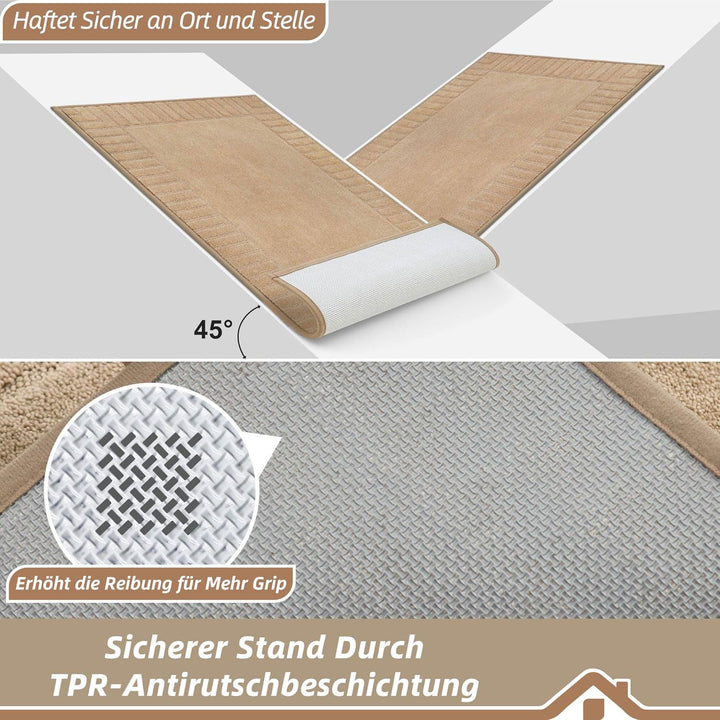BEQHAUSE Grosse Türmatte Innen, super saugfähige Schmutzfangmatte, rutschfeste waschbare Fussmatte,