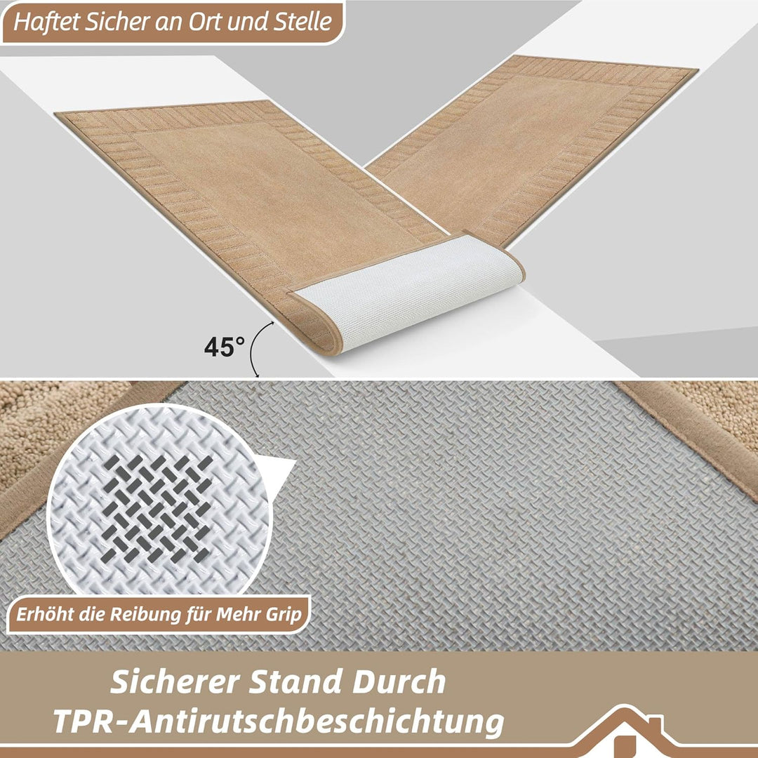 BEQHAUSE Türmatte Innen, super saugfähige Schmutzfangmatte, rutschfeste Maschinenwaschbare Fussmatte
