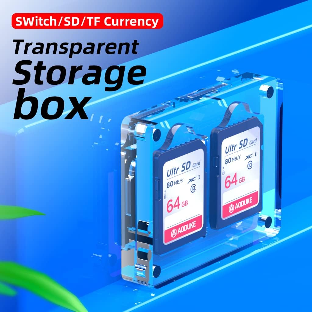 Magnetic Closure Switch Game Card Case and Micro SD TF Card Memory Card Storage Box Holder, Storage