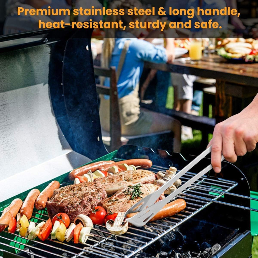 Amalan eu GrillbesteckSet 9 teilig +BBQ Grillhandschuhe Ofenhandschuhe Hitzebeständige bis zu 800 °