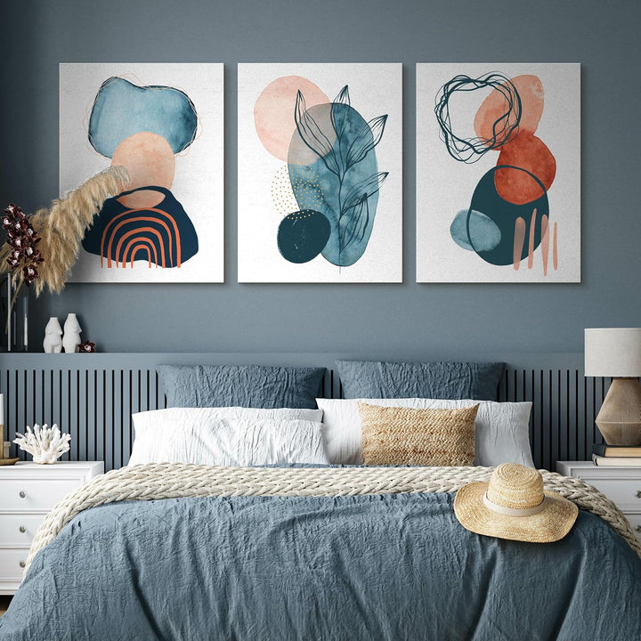 Muralo - Wandbilder Set - Leinwand Bilder Set Aufhängefertig - Bilder für Wohnzimmer Schlafzimmer -