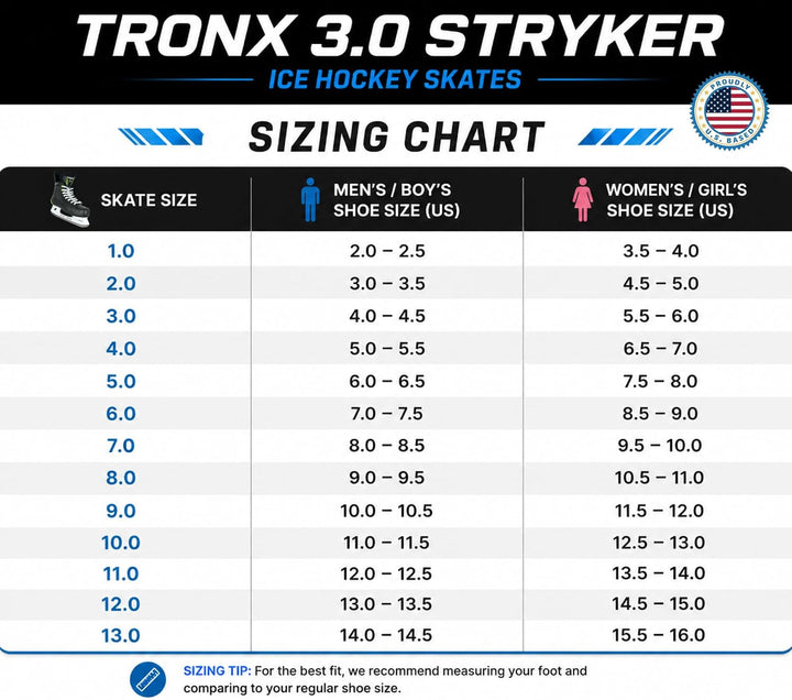 TronX Stryker 3.0 Eishockeyschlittschuhe für Erwachsene, Herren, Damen, Junior, Kinder, Modell Skate