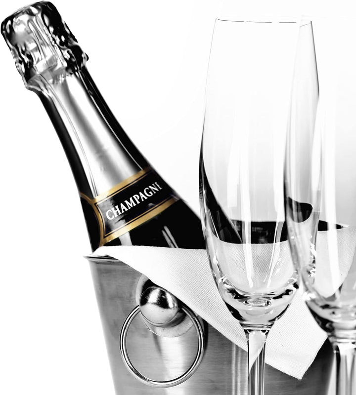 intergrill Edelstahl Sektkübel Champagnerkühler 22 cm Durchmesser | Mit Hängevorrichtung | rostfreie