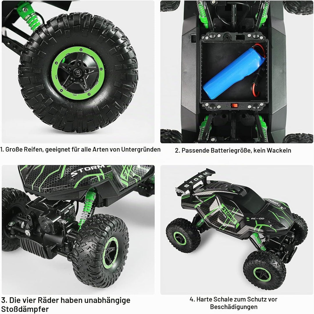 Herefun Ferngesteuertes Auto, RC Auto für Kinder mit LED Sprays und Licht, 2.4GHz Wiederaufladbar Hi