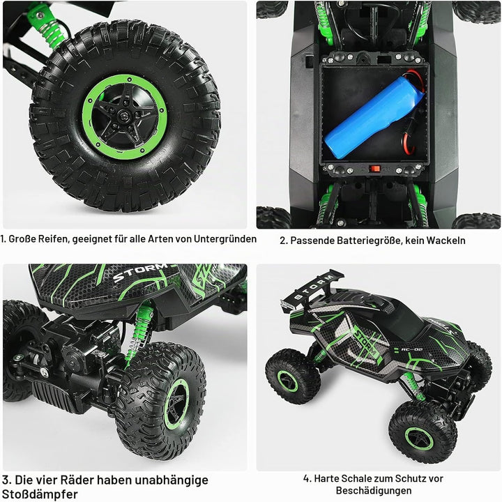 Herefun Ferngesteuertes Auto, RC Auto für Kinder mit LED Sprays und Licht, 2.4GHz Wiederaufladbar Hi