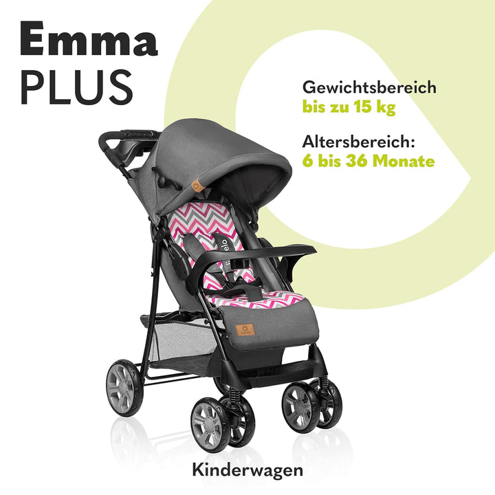 LIONELO Emma Plus Kinderwagen bis zu 15 kg, Kindersportwagen, leicht modern klein Buggy mit Liegepos