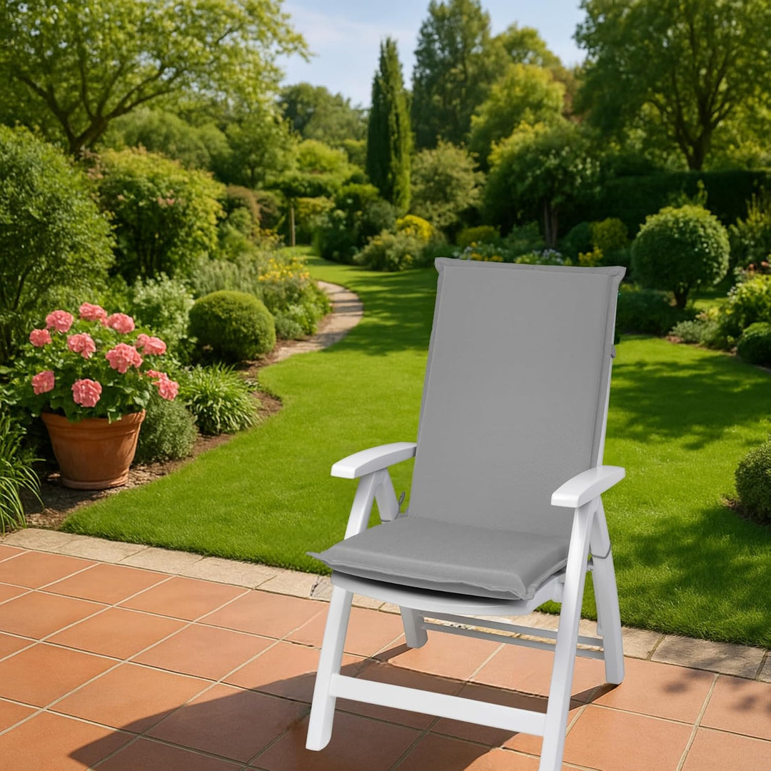 sleepling Hochlehner Auflagen 2er Set, Bequeme Gartenstuhlauflagen, Sitzauflagen Gartenmöbel 120x50
