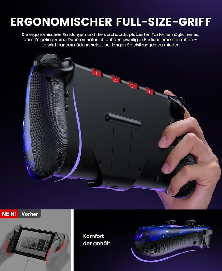 Elegamefy Wireless Switch 2 Controller Hall Effekt Joysticks Marinefarbe | Turbo, Vibration, RGB-Bel