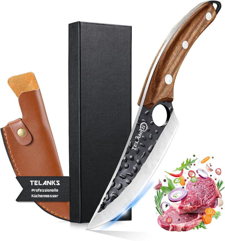 Küchenmesser für alle Zwecke, Handgemachte Huusk-Messer Japan Original, Japanisches Kochmesser Profi