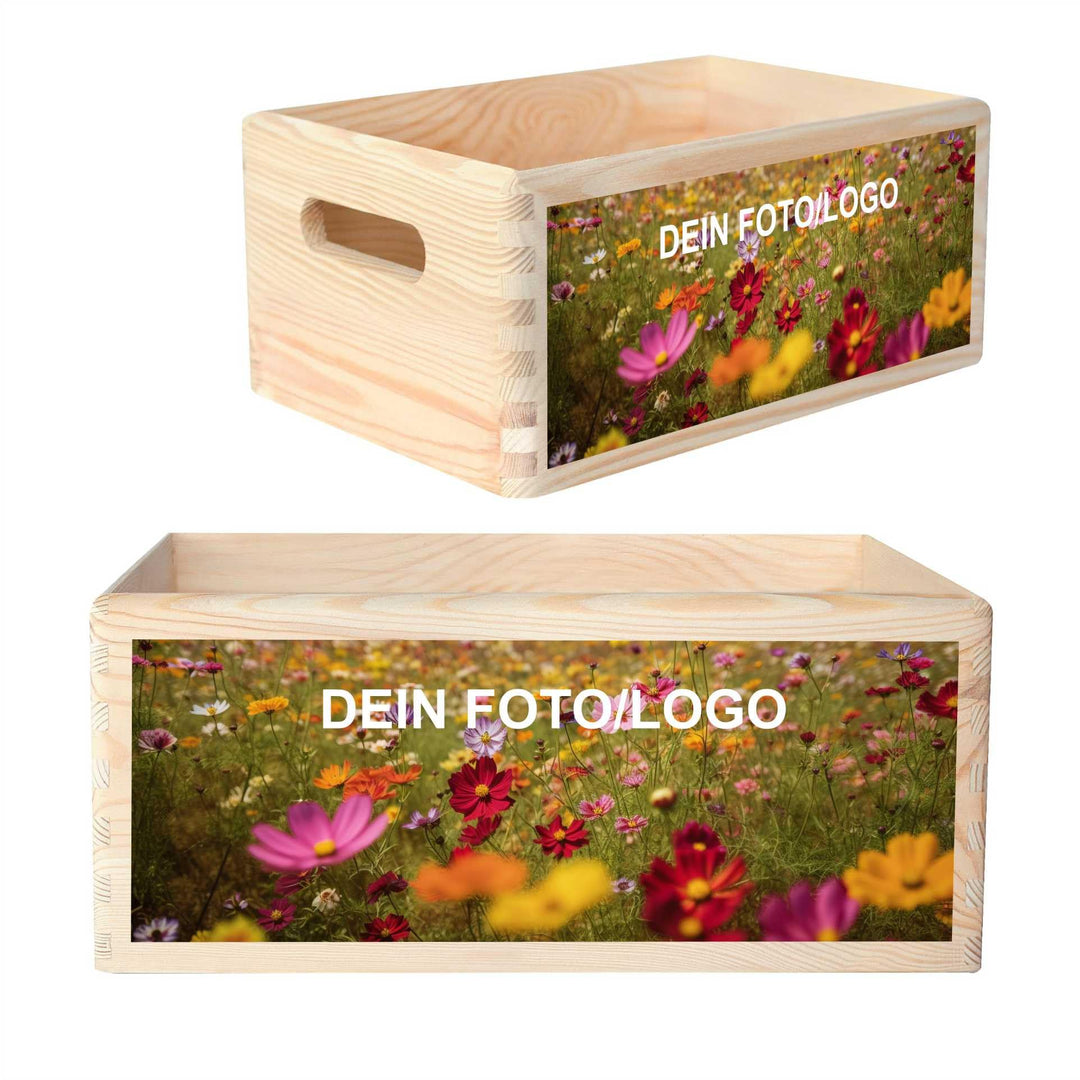 Creative Deco Personalisiert Geschenke Fotogeschenke Holzkiste ohne Deckel | Dein Eigenes Foto und B