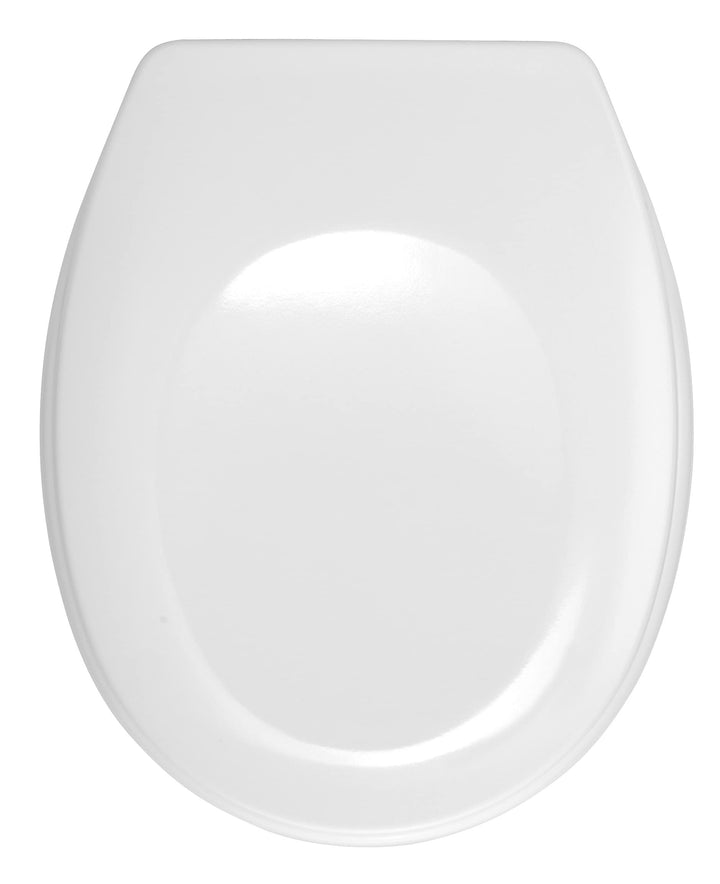 WENKO WC-Sitz Bergamo Weiss - Antibakterieller Toilettensitz, verstellbare, rostfreie Edelstahlbefes