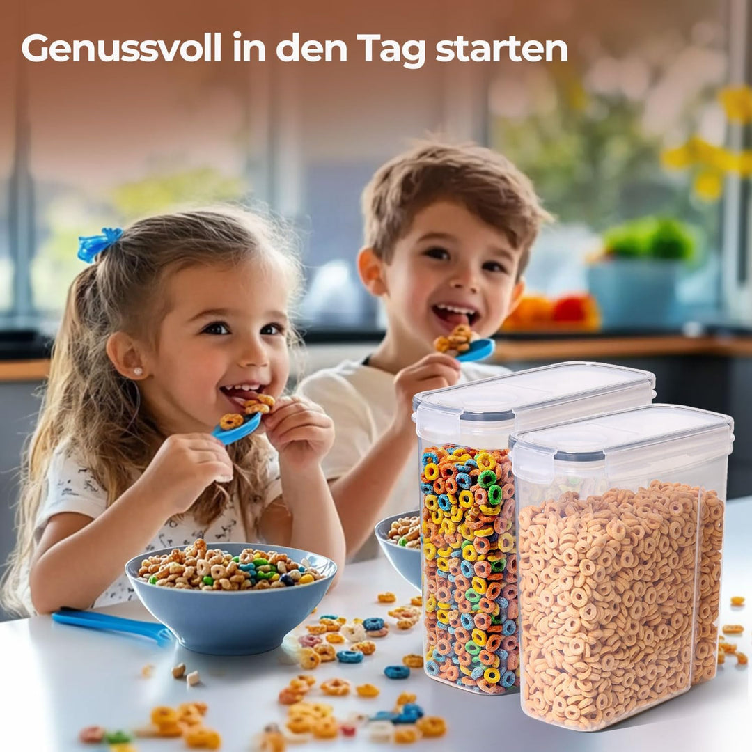 ComSaf Vorratsdosen mit Deckel Luftdicht 2.5 L, 6er Müsli Aufbewahrung, Aufbewahrungsbox mit Deckel,