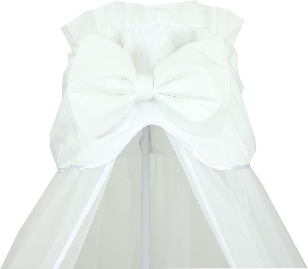 TupTam Babybett Himmel mit Schleife Transparent, Farbe: Weiss, Grösse: ca. 170x240 cm H240 x B240 cm