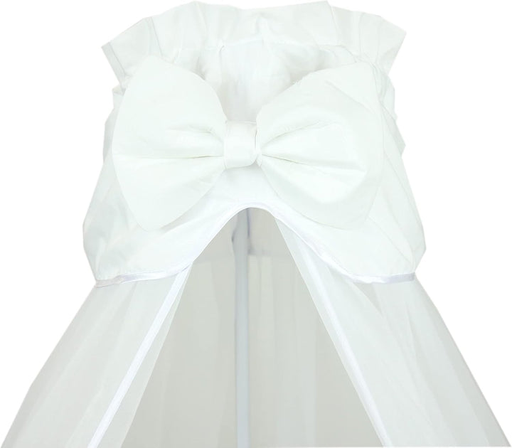 TupTam Babybett Himmel mit Schleife Transparent, Farbe: Weiss, Grösse: ca. 170x240 cm H240 x B240 cm