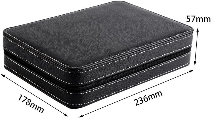 8 Grids Watch Display Storage Portable Watch Box Case Zippered Travel Collector Storage Organizer (B