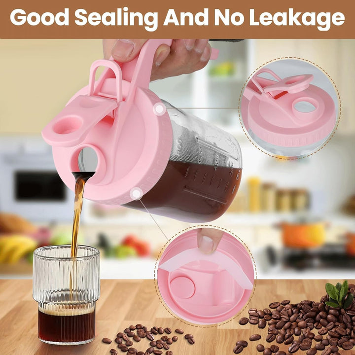 Cold Brew Kaffeebereiter, 1.8L Cold Brew Coffee Maker, Deckel mit Griff und Edelstahlfilter, Kaffeeb