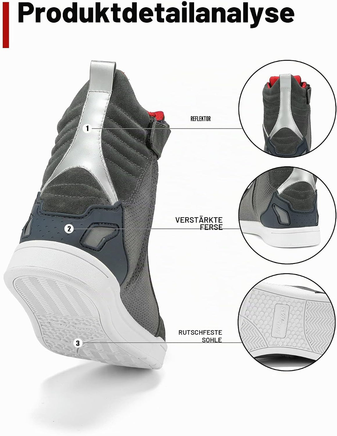 BORLENI Motorradschuhe Herren Sommer Motorradstiefel Männer lässige atmungsaktive Leder motorrad sne