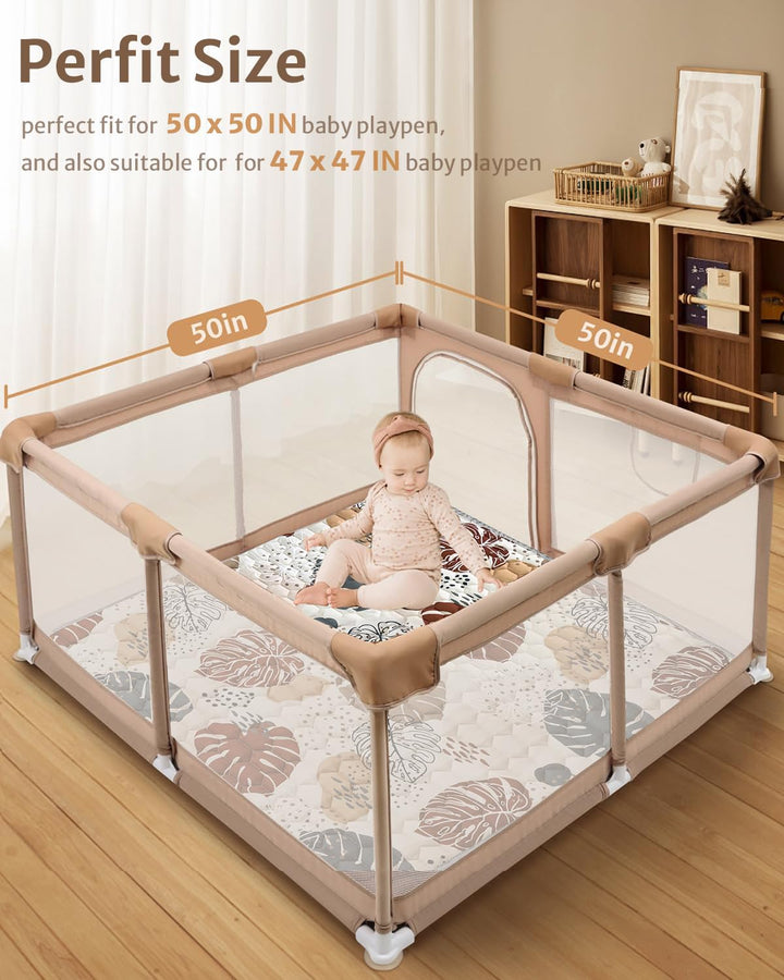 Vahlbeste Krabbelmatte Baby Faltbar, Verdickte Krabbeldecke für Baby 127x127cm, Anti Rutsch Matte, M