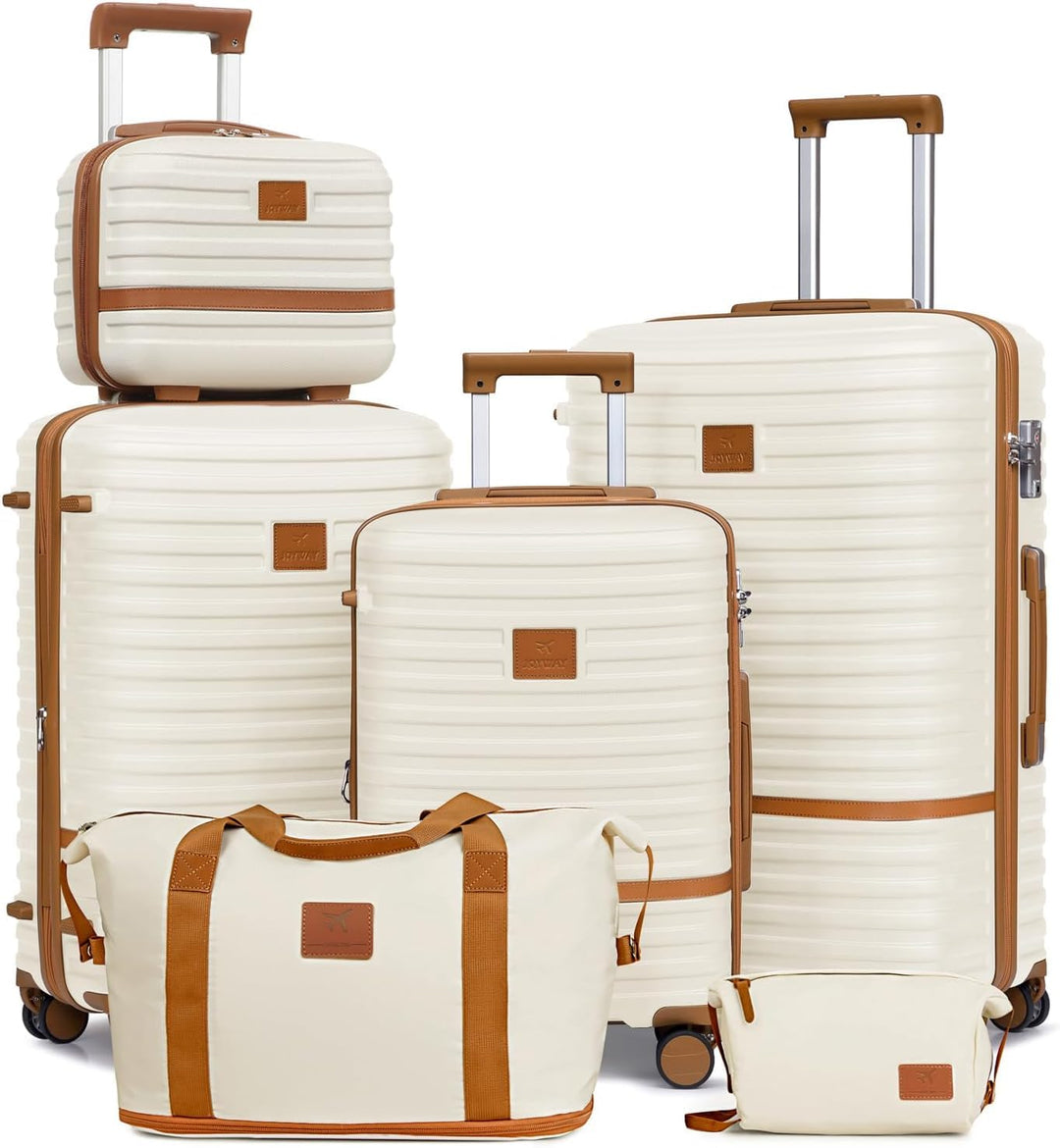 Joyway Kofferset Reisekoffer Set 6tlg Hartschale mit Beautycase Kosmetikkoffe mit 4 Rollen und TSA-S